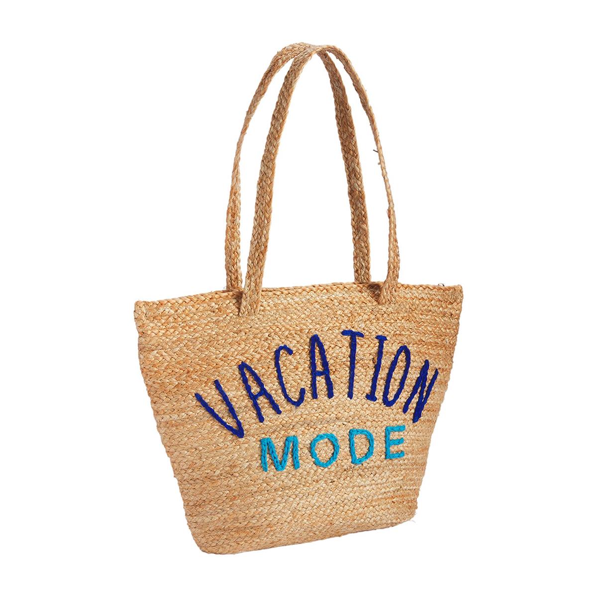 Blue Jute Cooler Tote Bag