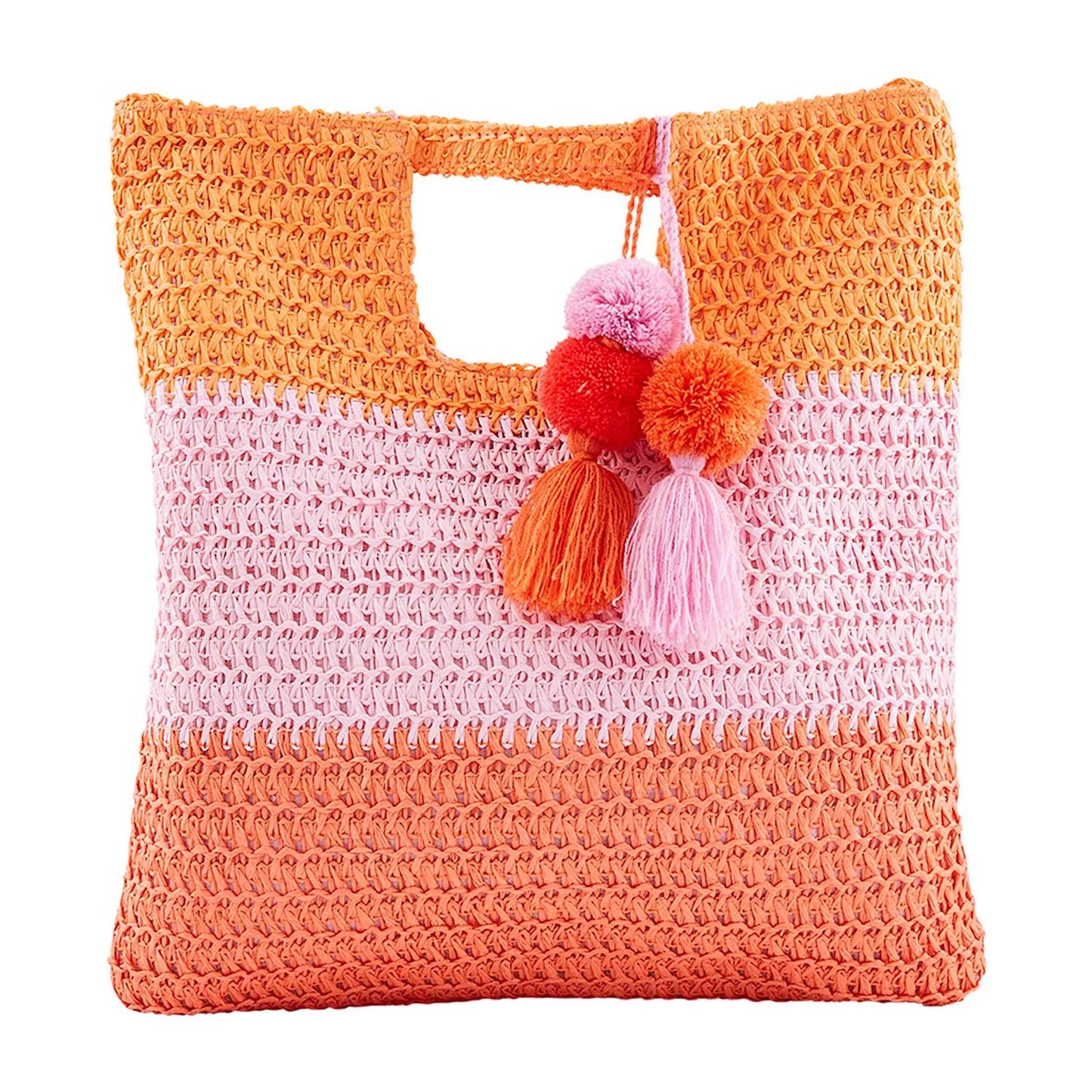 Pink Bright Straw Tote