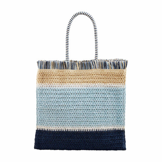 Blue Bright Fringe Tote