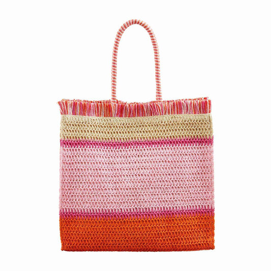 Pink Bright Fringe Tote