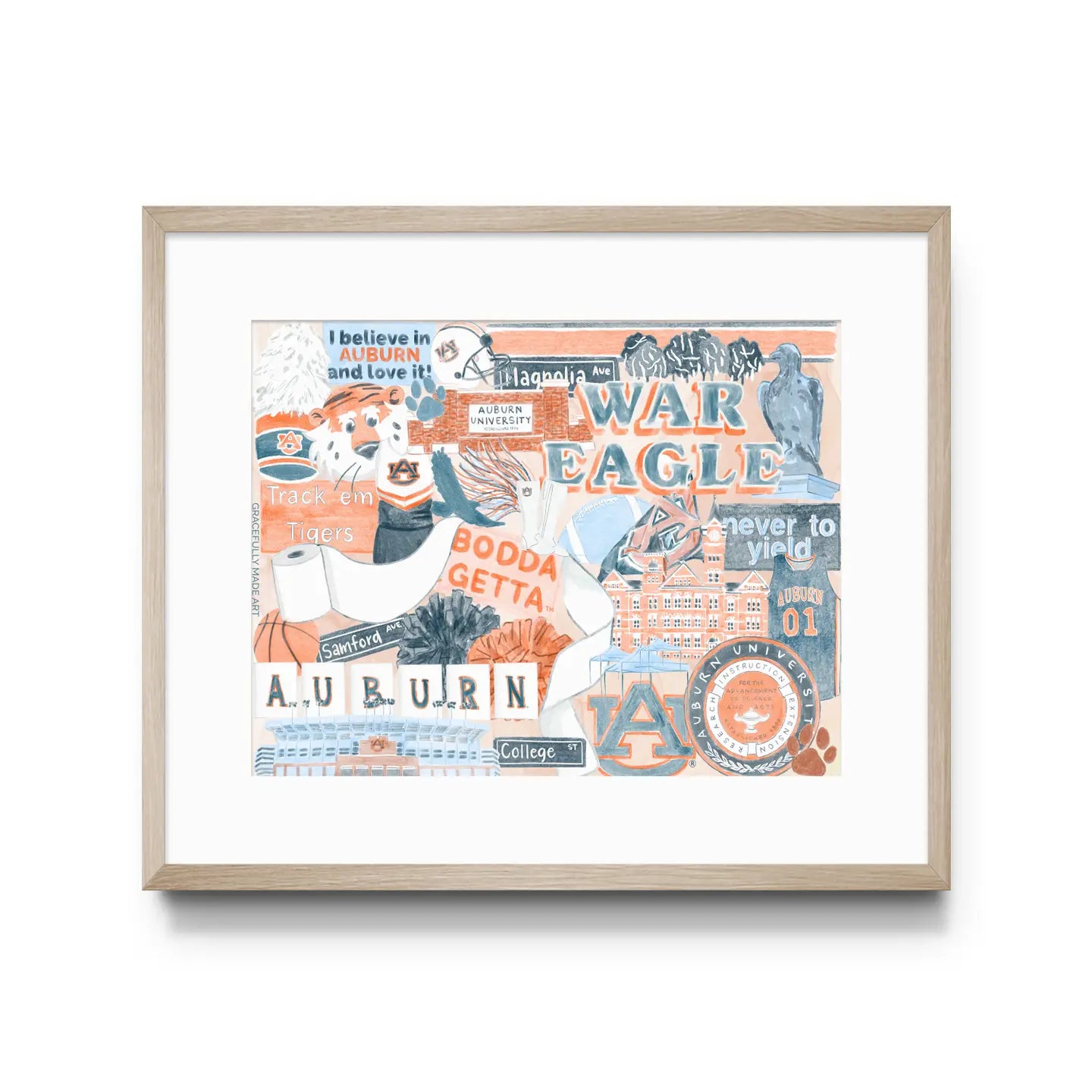 Auburn University Collage Print |8X10