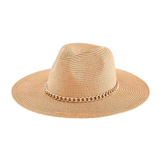 Tan Gold Chain Fedora