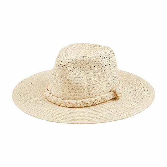 Light Natural Braided Straw Fedora