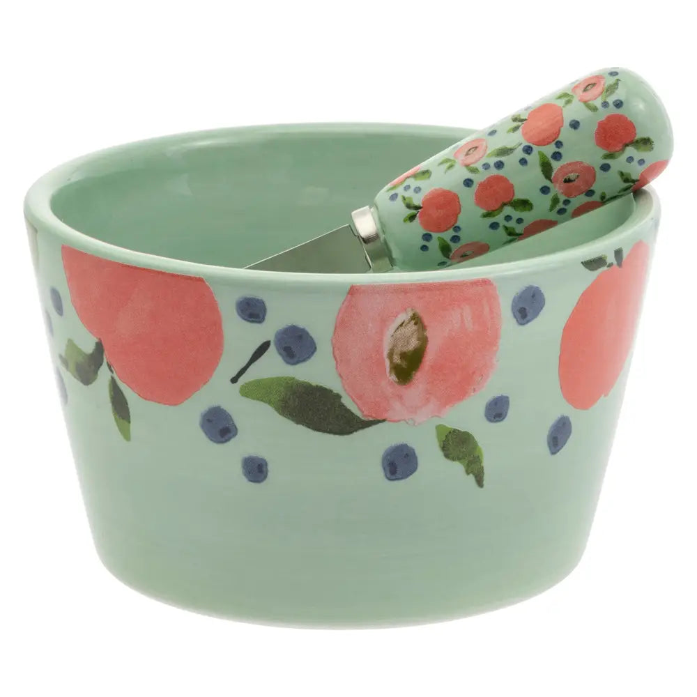 Peaches Bowl with Spreader