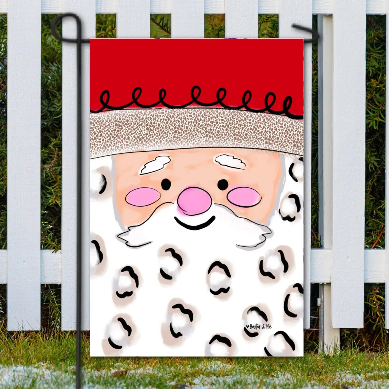 Square Face Santa Garden Flag