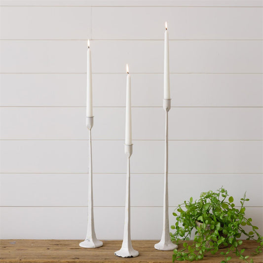 Metal Candle Holders | White