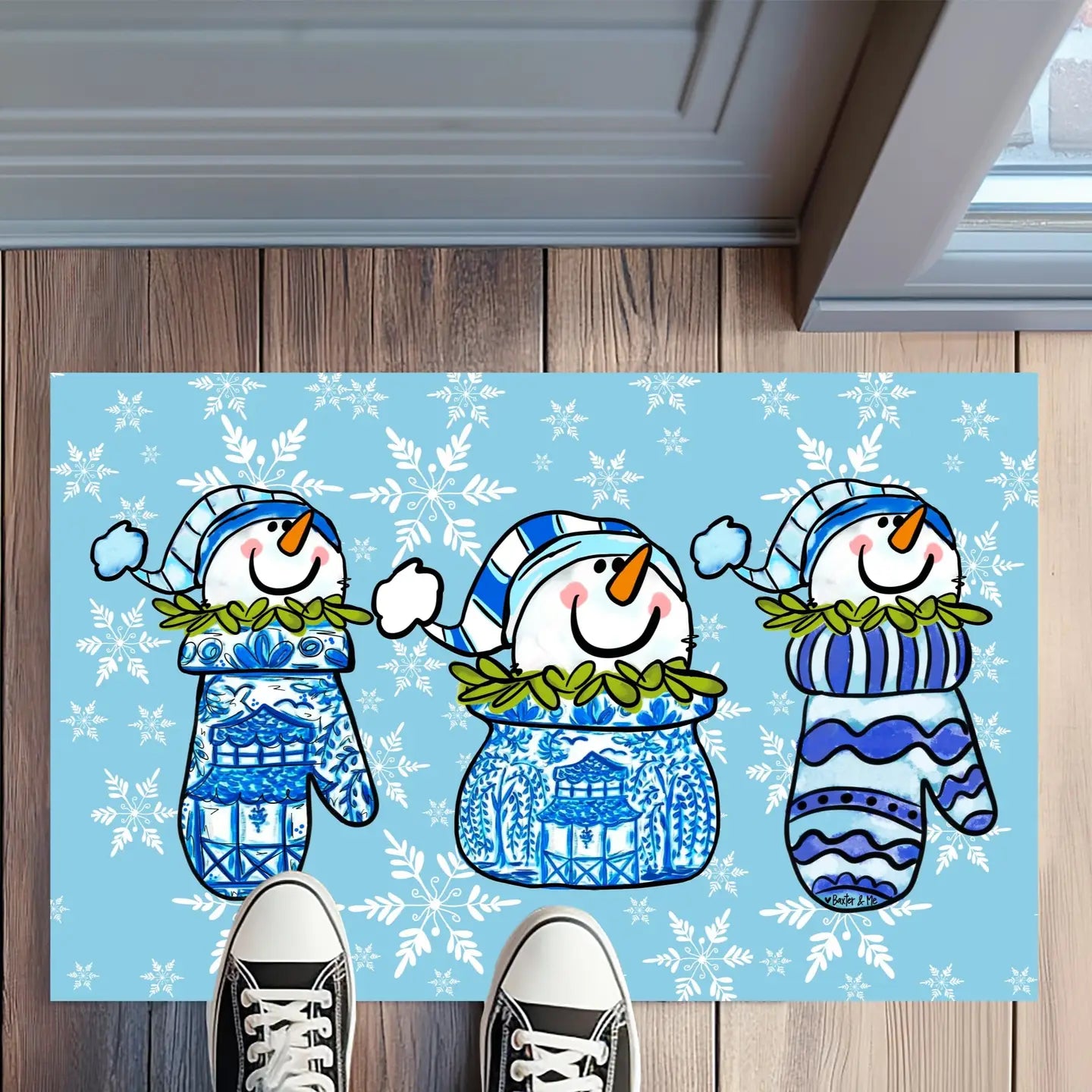 Mitten Full of Frosty Door Mat