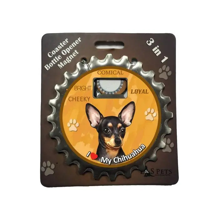 Black Chihuahua | 3 in 1 Magnetic Coaster