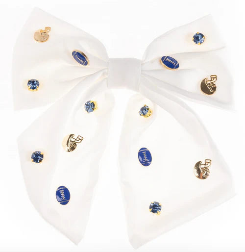 Ashton Hair Bow | Blue & White