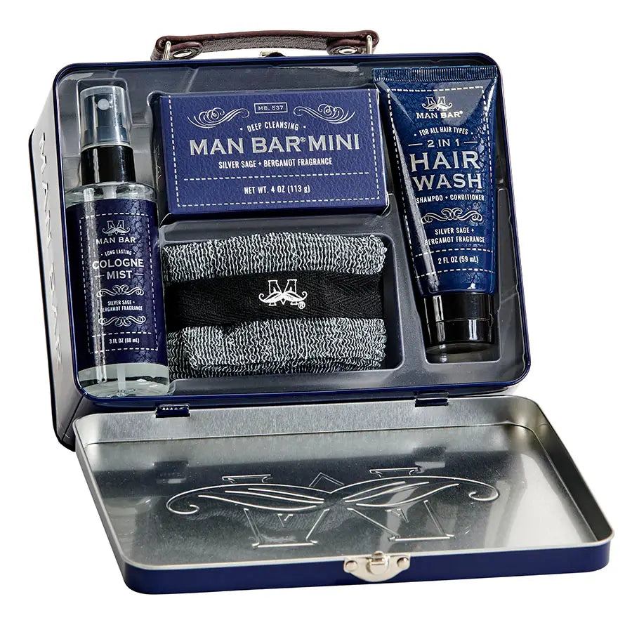 Man Bar Travel Tin Set | Silver Sage & Bergamot
