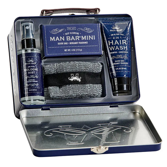 Man Bar Travel Tin Set | Silver Sage & Bergamot