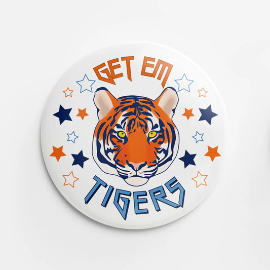 Get Em Tigers Button
