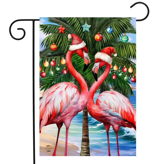Festive Flamingos Garden Flag