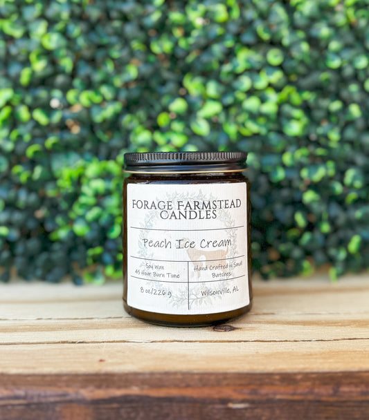 Durbin Farms Market Peach Ice Cream Soy Candle