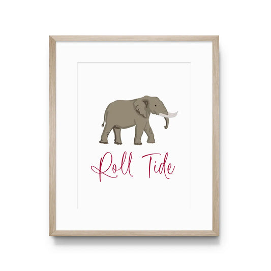 University of Alabama Elephant Art Print |5X7