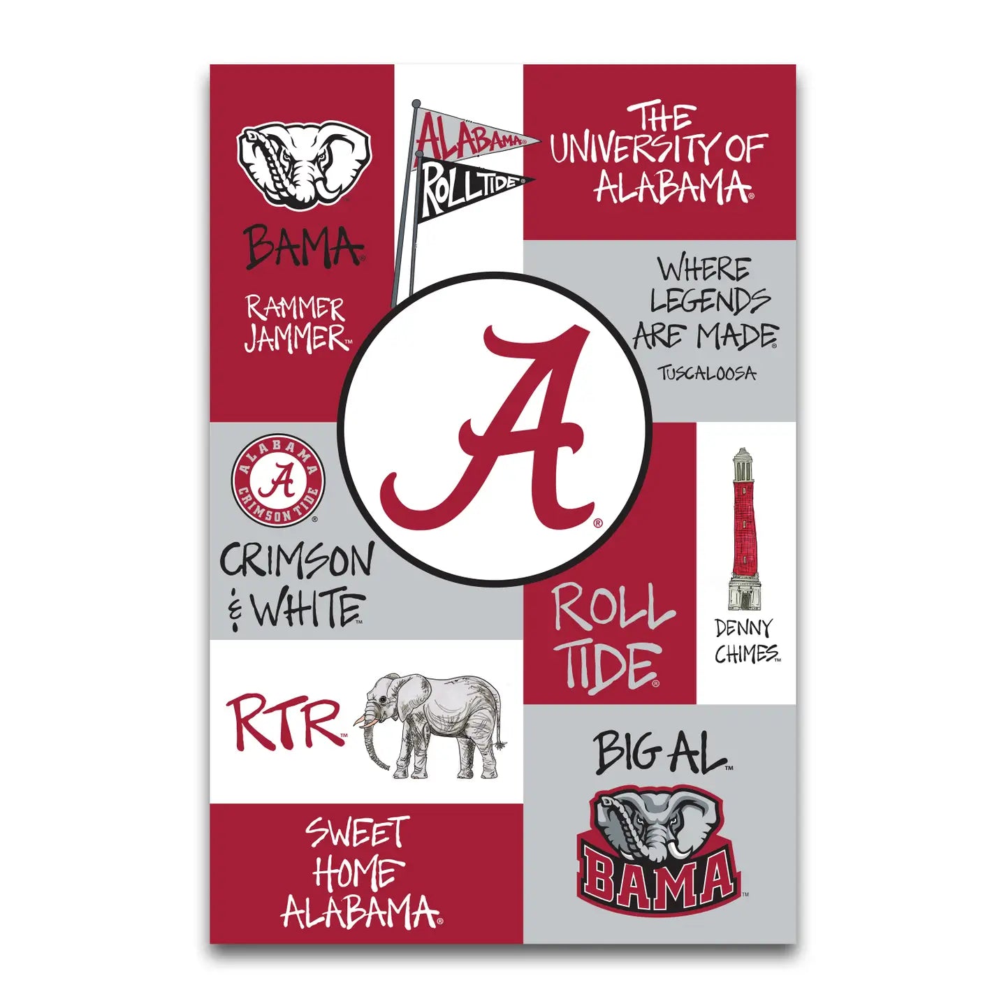 Alabama Collage Garden Flag