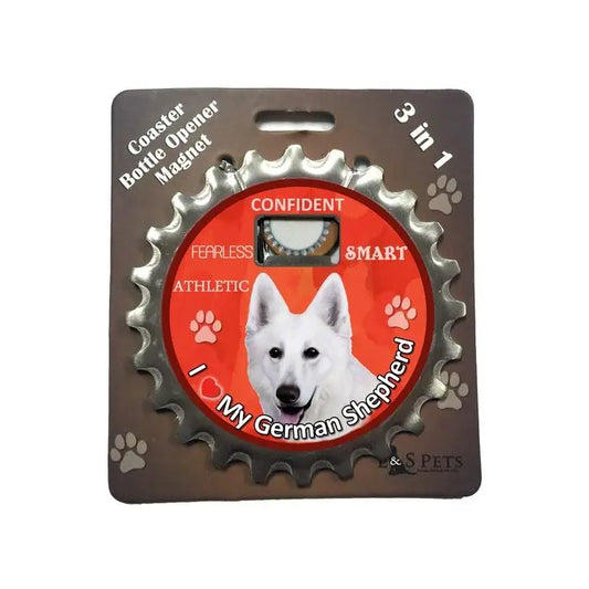 White German Shepherd | 3 in 1 Magnetic Coaster