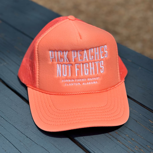 Coral Pick Peaches Not Fights Hat