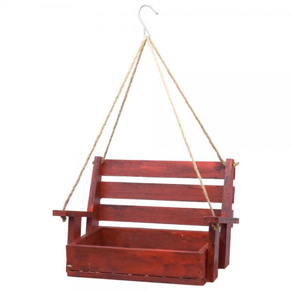 Red Porch Swing Bird Feeder