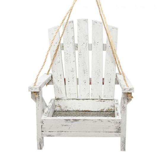 White Adirondack Chair Bird Feeder