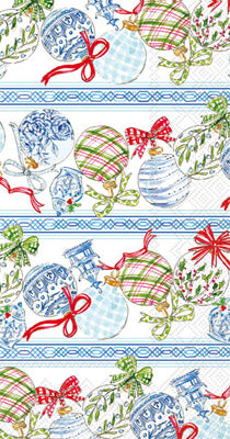 Blue Ornaments Guest Towel Set