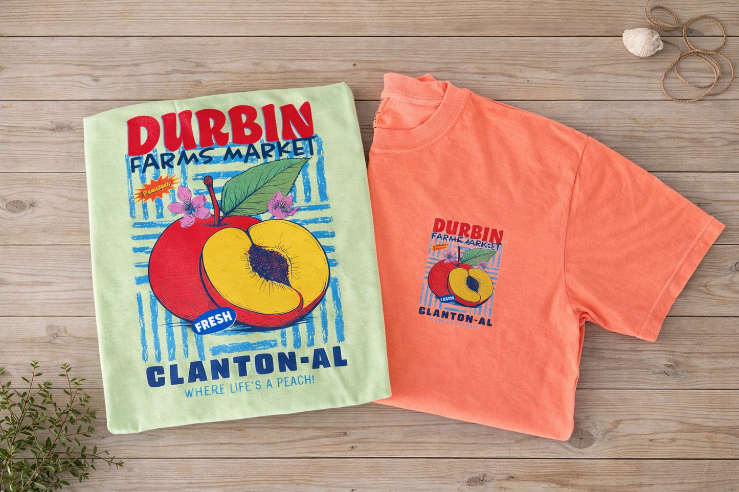Peach Stamp Tee | Coral