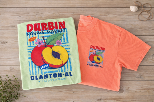 Peach Stamp Tee | Coral