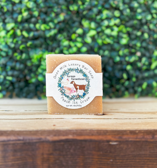 Durbin Farms Market Peach Ice Cream Goat Milk Bar Soap