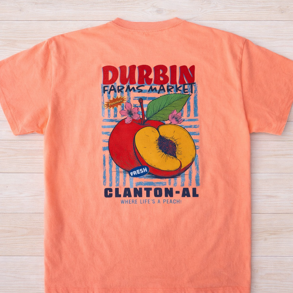 Peach Stamp Tee | Coral