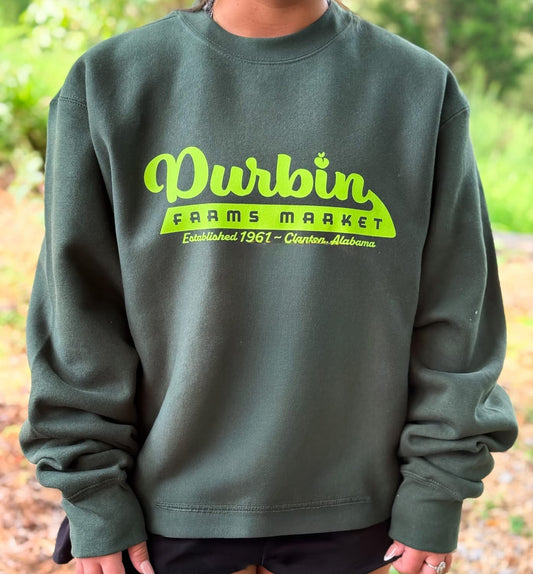 Durbin Farms Market Script Sweatshirt | Forest Green
