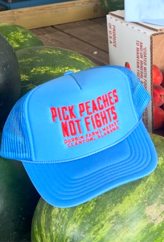 Blue & Red Pick Peaches Not Fights Foam Trucker Hat