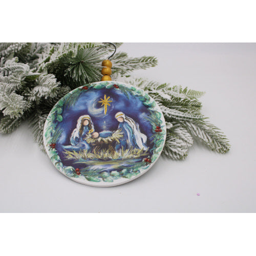 Holy Family Wood Ornament