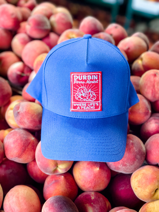 Durbin Farms Market Vintage Blue & Red Hat