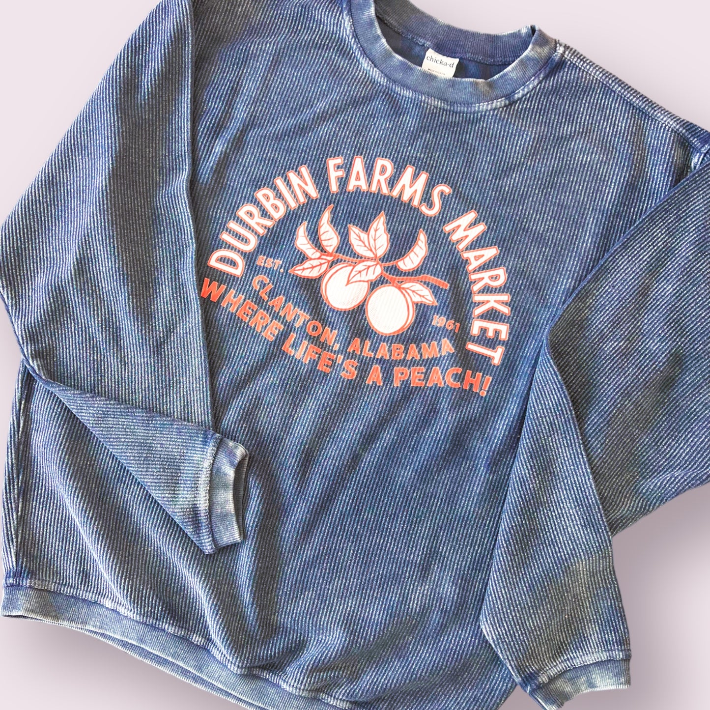 Durbin's Corded Crew | Navy/Orange