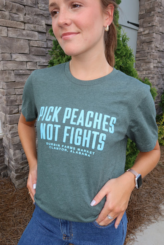 Pick Peaches Tee | Heather Forest Green