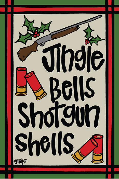 Jingle Bells Shotgun Garden Flag