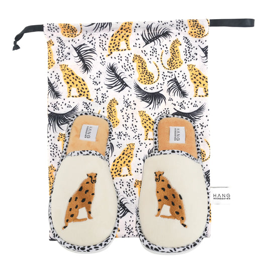 Foldable Travel Slippers | Cheetah