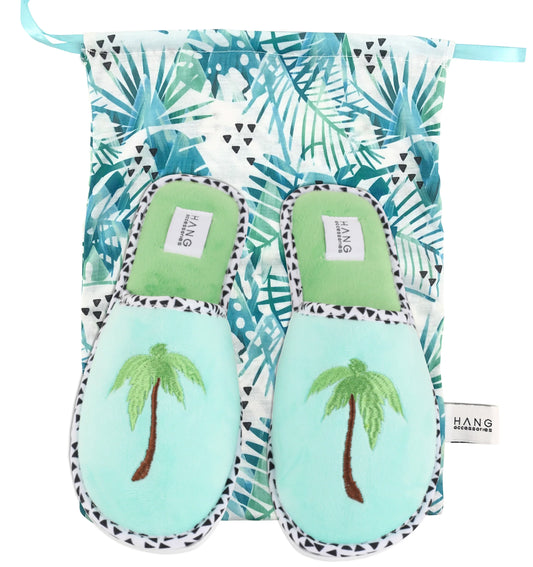 Foldable Travel Slippers | Palm Tree