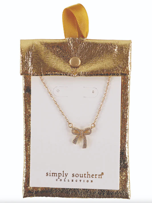 Bow Sparkle Dainty Necklace