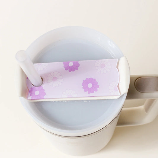 Darling Daisy Purple Tumbler Lid Tag