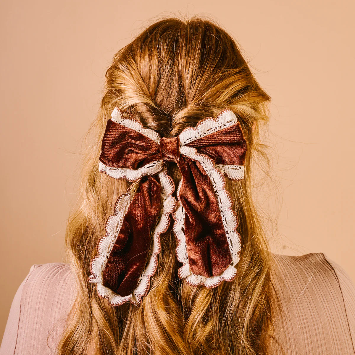Brown Velour Hair Bow