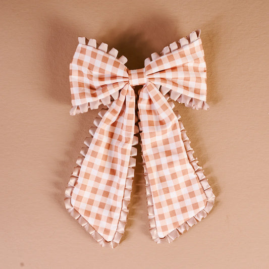 Maple Gingham Hair Bow