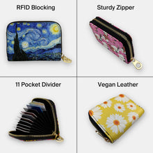 Load image into Gallery viewer, Enameled Orchids Zipper Wallet
