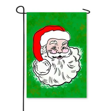 Traditional Green & Red Santa Garden Flag