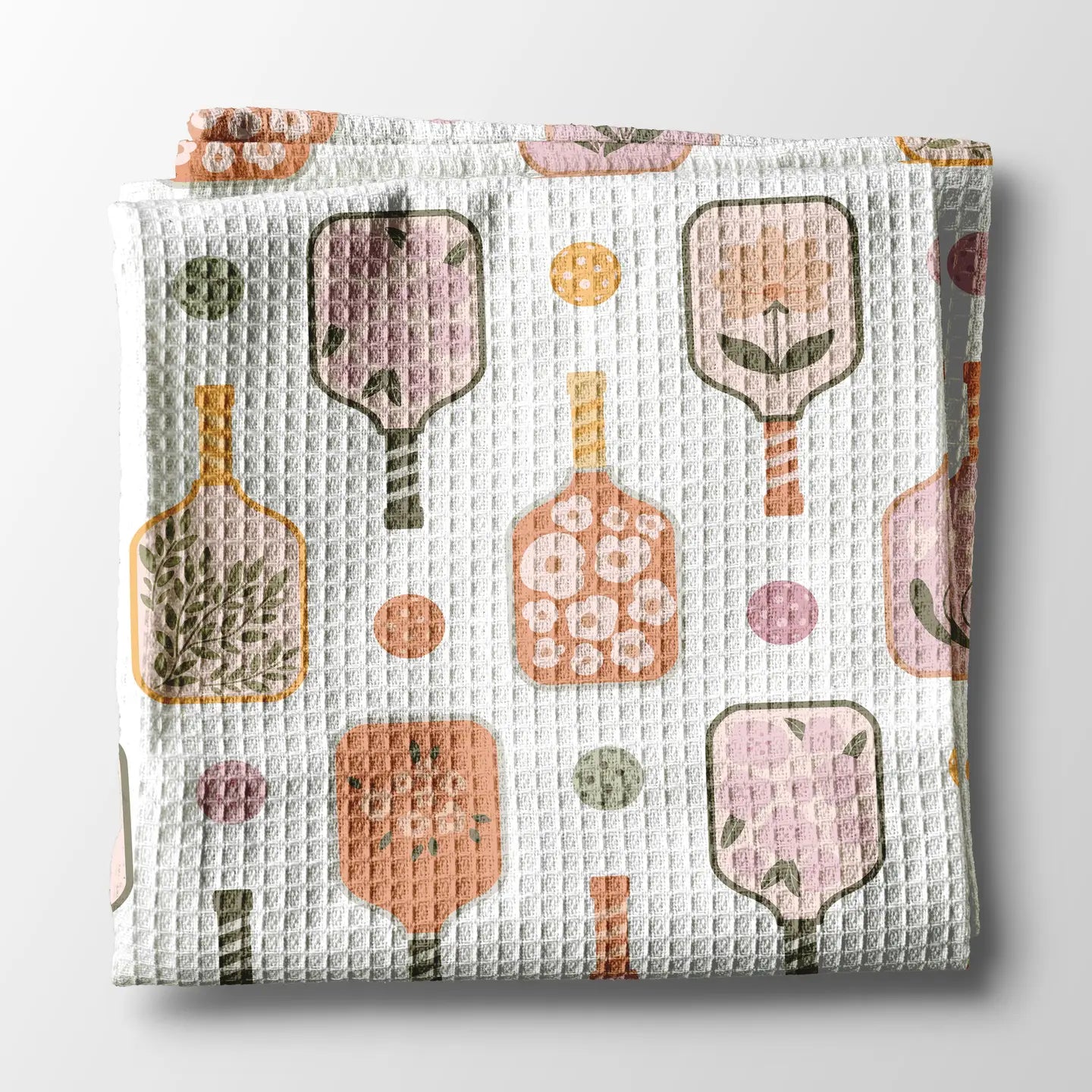 Pickleball Floral Paddle Kitchen Towel