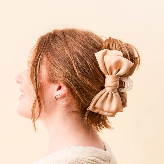 Bow Claw Clip | Beige