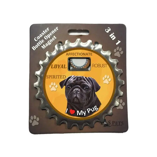 Black Pug | 3 in 1 Magnetic Coaster