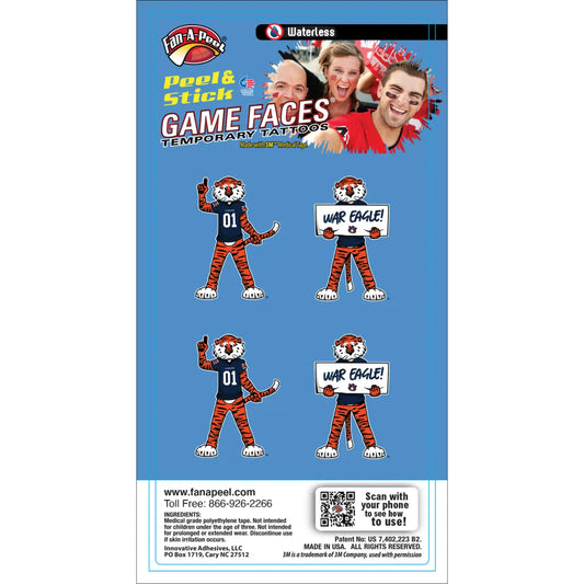 Auburn Aubie Temporary Tattoos