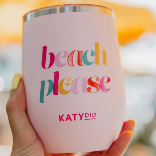 Beach Please Wine Tumbler