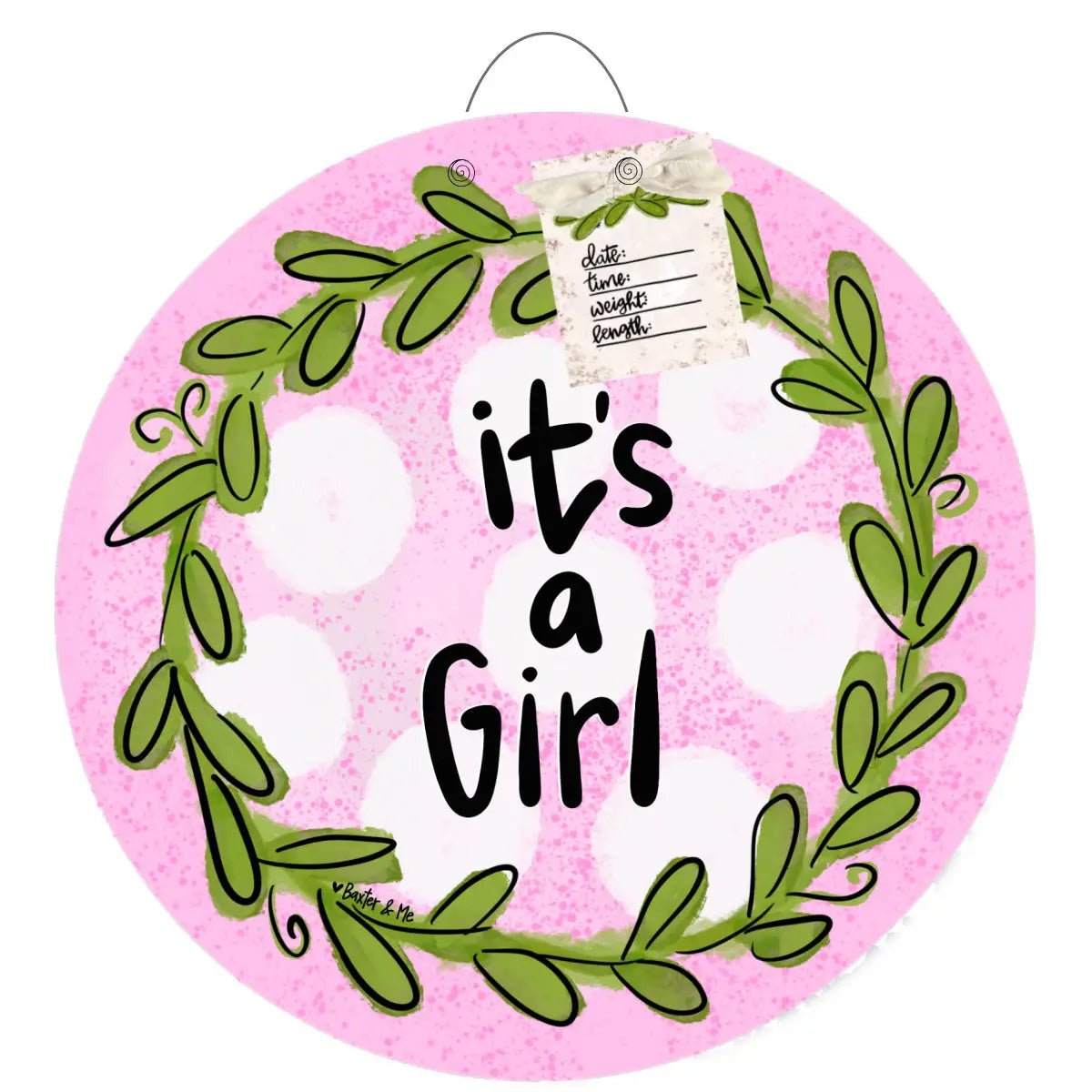 Its a Girl Door Hanger